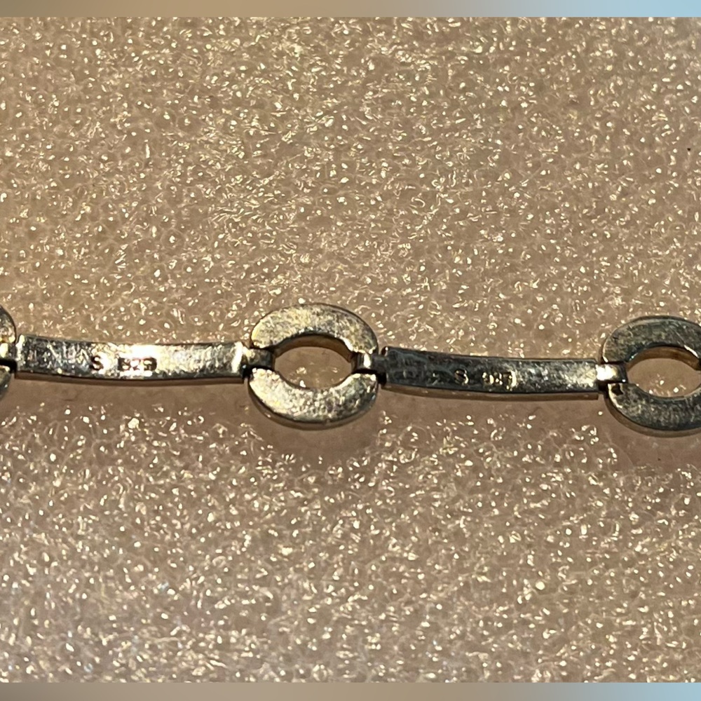 .925 Sterling Silver Bracelet With Black and Clear Beads.. Very Elegant. - Picture 8 of 9